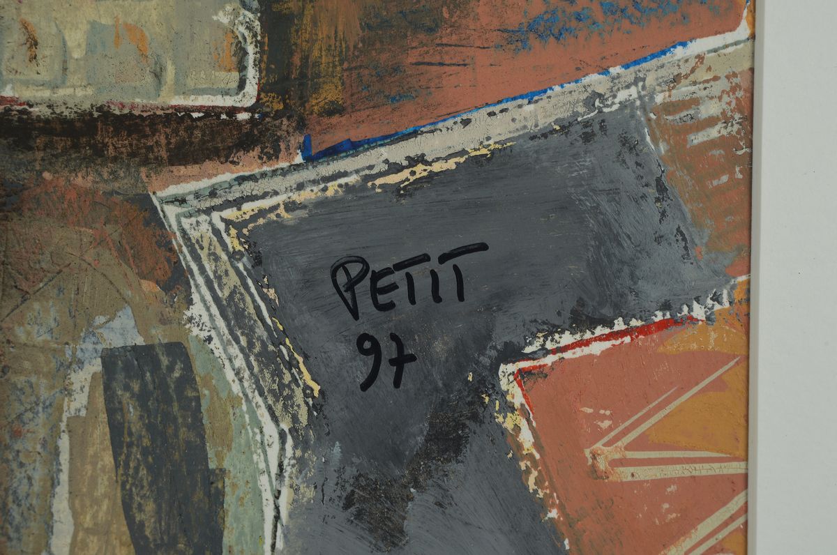 Detail a: Jean-Guillaume Petit, geb. 1948 Arles, Scène d´Interieur, Acryl/Papier, sign., dat. (19) 97, verso Echtheitszertifikat des Künstlers, Blattgr. ...