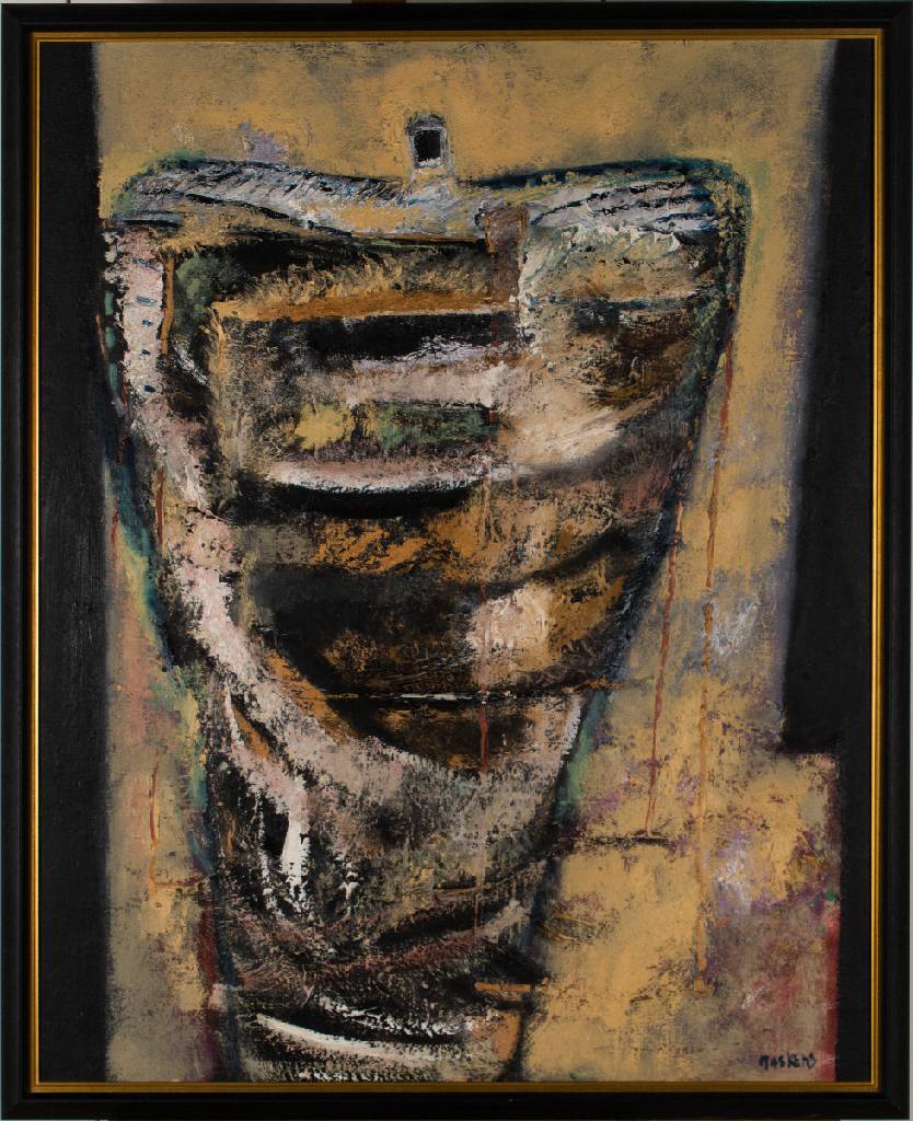 Maskens, zeitgenössischer Künstler, pastose Acryltechnik/Lwd, sign., 100x80 cm, Rahmen
