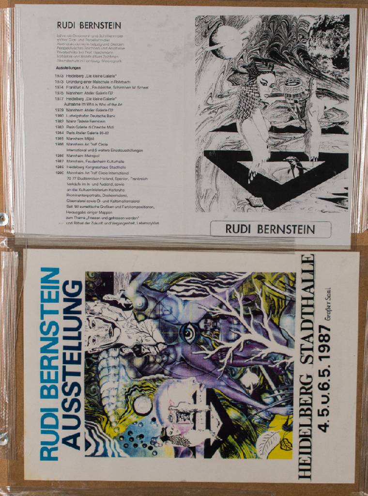 Detail a: Rudi Bernstein, geb. 1950 Mannheim, kubistisches Blumenstillleben, Pastell/Karton,sign., dat. 1973, Blattgr. 59x42 cm, unter Glas gerahmt