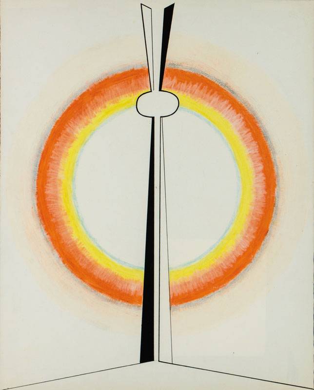 Ernst Geitlinger, 1895 Frankfurt am Main-1972 Seeshaupt, Am Morgen, Tempera, Ölkreide auf Papier, verso sign., dat. 1966, betitelt, WVZ-Nr: P 806, ...