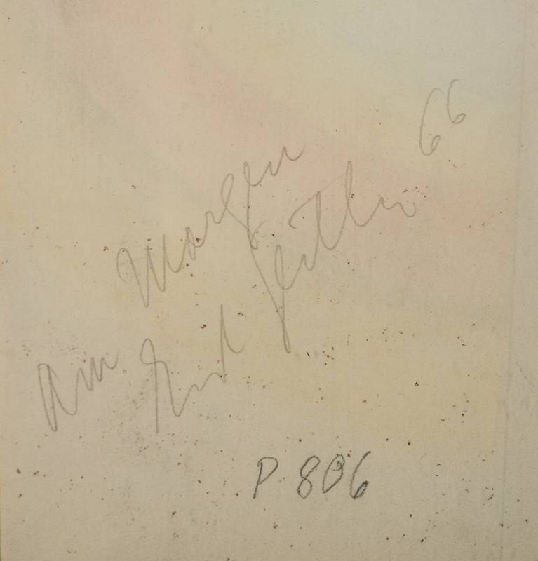 Detail a: Ernst Geitlinger, 1895 Frankfurt am Main-1972 Seeshaupt, Am Morgen, Tempera, Ölkreide auf Papier, verso sign., dat. 1966, betitelt, WVZ-Nr: P 806, ...