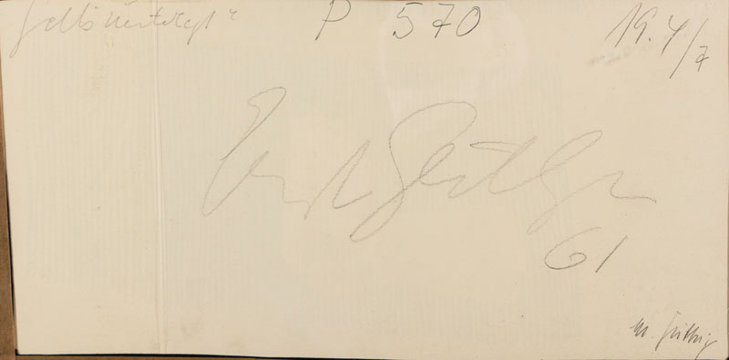 Detail a: Ernst Geitlinger, 1895 Frankfurt am Main-1972 Seeshaupt, Gelb unterlegt, Tempera/Tusche auf Papier, verso sign., dat. 1961, WVZ-Nr: P 570, Blattgr. ...