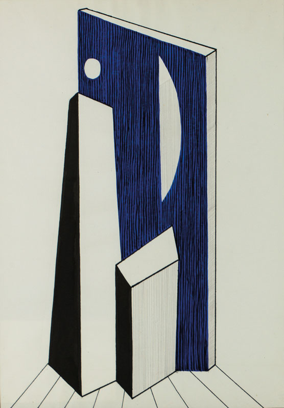 Ernst Geitlinger, 1895 Frankfurt am Main-1972 Seeshaupt, Kubisch-figürlich, Mischtechnik auf Papier, verso sign., betitelt, dat. 1965, WVZ-Nr: P ...