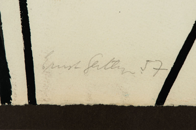 Detail a: Ernst Geitlinger, 1895 Frankfurt am Main-1972 Seeshaupt, Hund im Garten, Tempera auf Papier, sign., dat. 1957, WVZ-Nr: P 500, Blattgr. 81x57 cm, ...