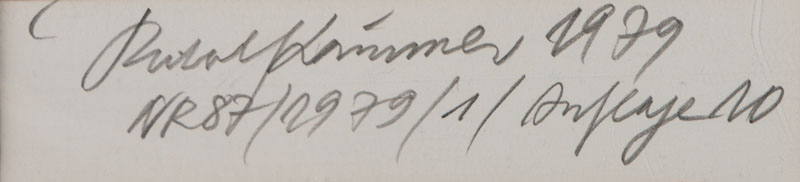 Detail a: Rudolf Kämmer, geb. 1935 Rudolstadt, Schüler von Ernst Geitlinger, hier: Nr. 87/1979/1, Farbserigraphie in Silber Schwarz, verso handsign., ...