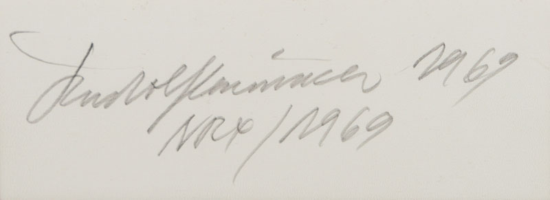 Detail a: Rudolf Kämmer, geb. 1935 Rudolstadt, Schüler von Ernst Geitlinger, hier: Nr.4/1969, Farbsiebdruck in Blau und Silber, verso handsign., dat. 1969, ...