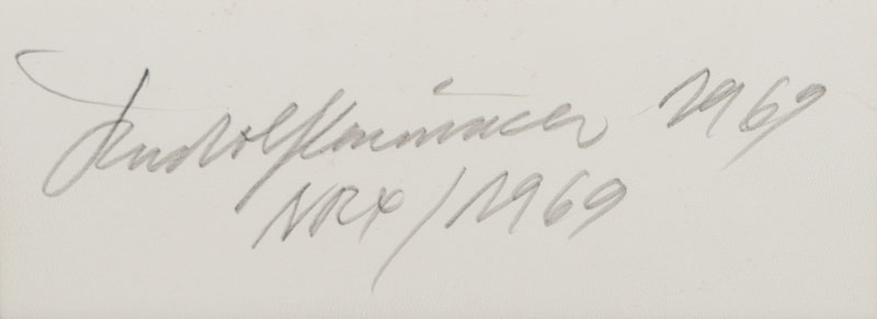 Detail b: Rudolf Kämmer, geb. 1935 Rudolstadt, Schüler von Ernst Geitlinger, hier: Nr.4/1969, Farbsiebdruck in Blau und Silber, verso handsign., dat. 1969, ...