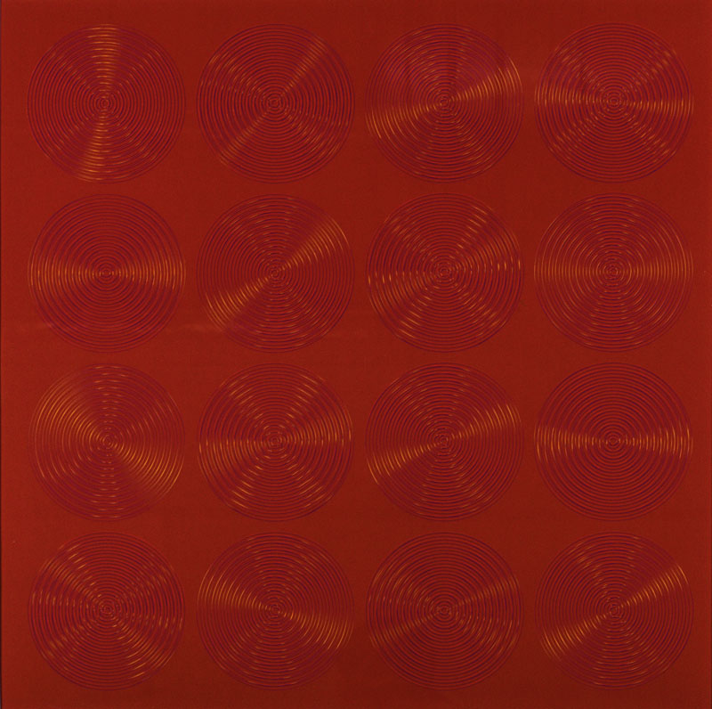 Rudolf Kämmer, geb. 1935 Rudolstadt, Schüler von Ernst Geitlinger, hier: Nr. 21/1971, Farbserigraphie in Rot, verso handsign., dat. 1971, Blattgr. ...