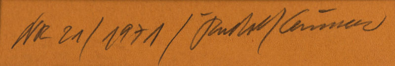 Detail a: Rudolf Kämmer, geb. 1935 Rudolstadt, Schüler von Ernst Geitlinger, hier: Nr. 21/1971, Farbserigraphie in Rot, verso handsign., dat. 1971, Blattgr. ...