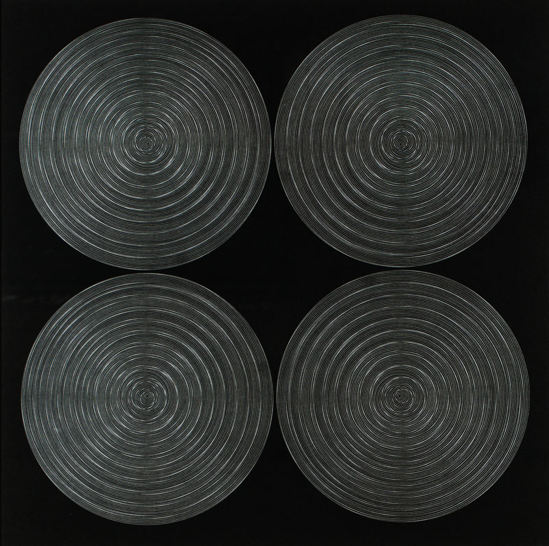 Rudolf Kämmer, geb. 1935 Rudolstadt, Schüler von Ernst Geitlinger, hier: Nr. 21/1971/35, Farbserigraphie in Schwarz und Silber, verso handsign., ...