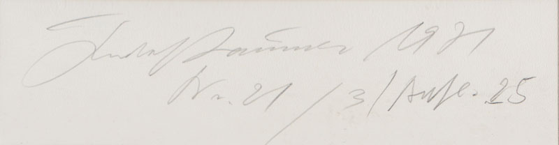 Detail a: Rudolf Kämmer, geb. 1935 Rudolstadt, Schüler von Ernst Geitlinger, hier: Nr. 21/1971/3, Farbserigraphie in Silber und Schwarz, verso handsign., ...