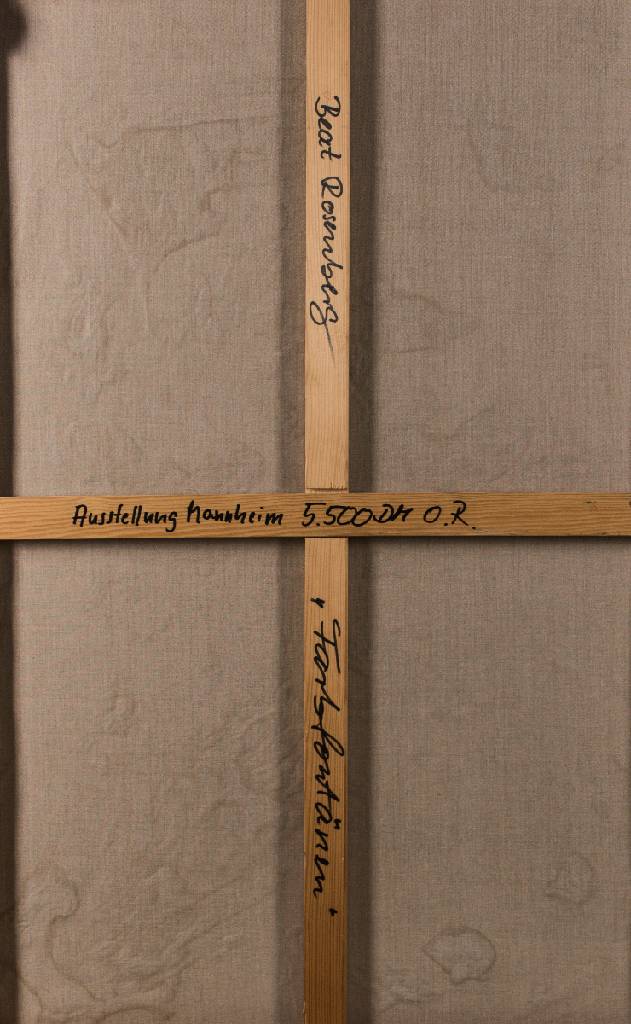 Detail b: Beat Rosenberg, geb. 1954 Schweiz, Farbfontänen, pastose Ölfarbe/Lwd, sign., dat 98, verso betitelt, Werk war Teil der Ausstellung in Mannheim, ...
