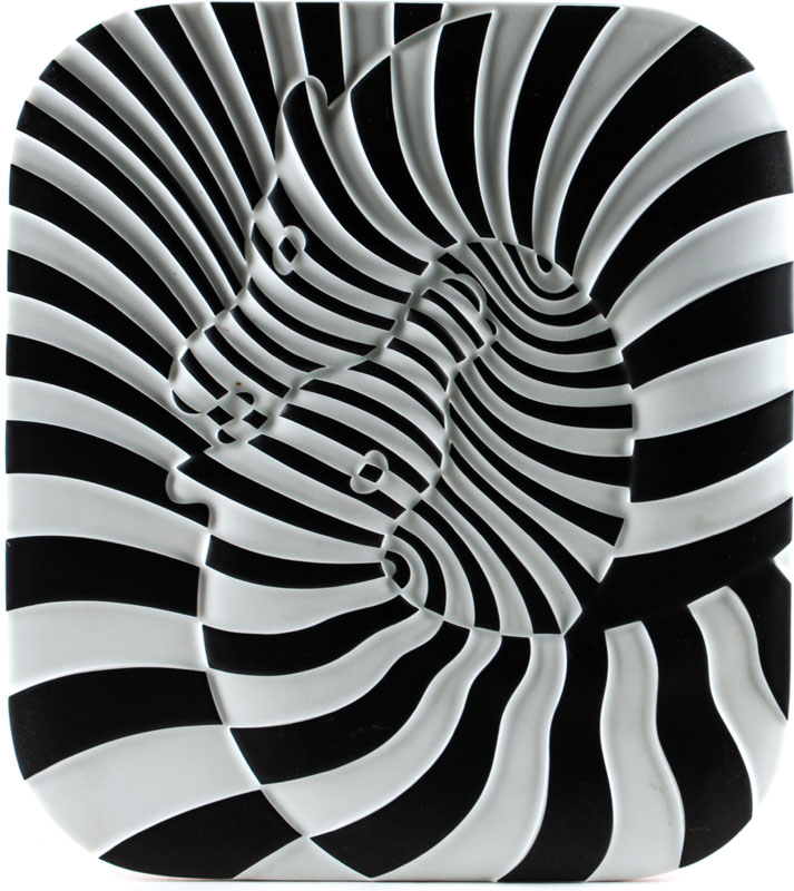 Victor Vasarely, 1906-1997, Jahresteller, Porzellan, Rosenthal Edition 1977, verso gemarkt und num. 2315/3000, ca. 35x31 cm