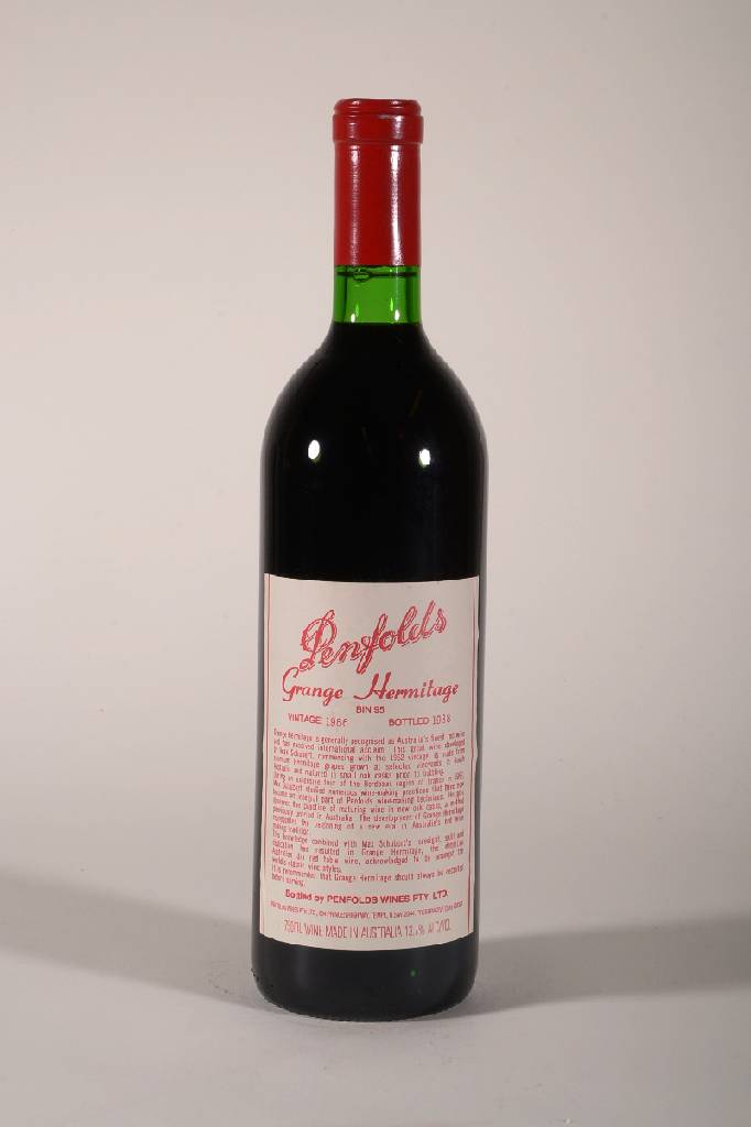 1 Flasche 1986 Penfolds Grange Hermitage, Bin 95, ca. 75 cl, 13,7 % Vol., Füllstand: ca.into neck, unverkostet, sehr guter Erhaltungszustand, ...