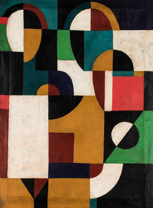unbekannter Künstler der russischen Avantgarde, Komposition, Öl/Lwd, unsign., etwa um 1922, ca. 70x53 cm
