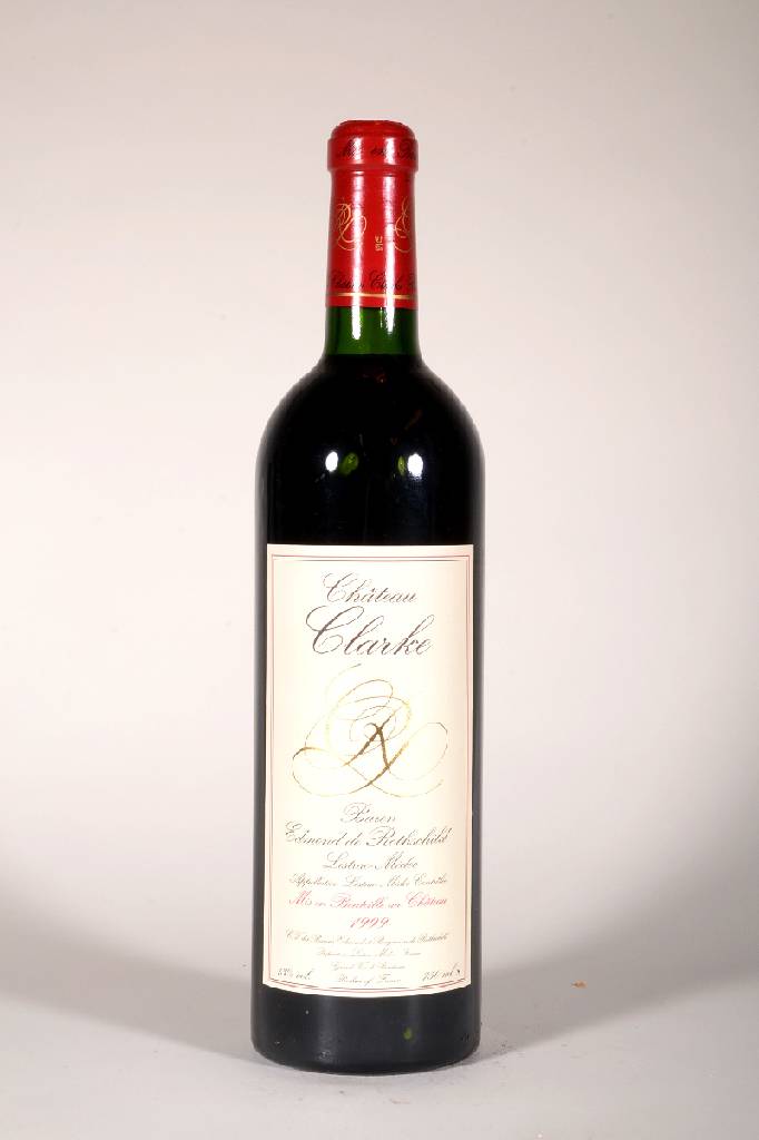 6 Flaschen 1999 Chateau Clarke, Baron Edmond de Rothschild, Listrac-Medoc, je ca. 75 cl, 13 % Vol., Füllstände: je ca. into neck, unverkostet, sehr ...