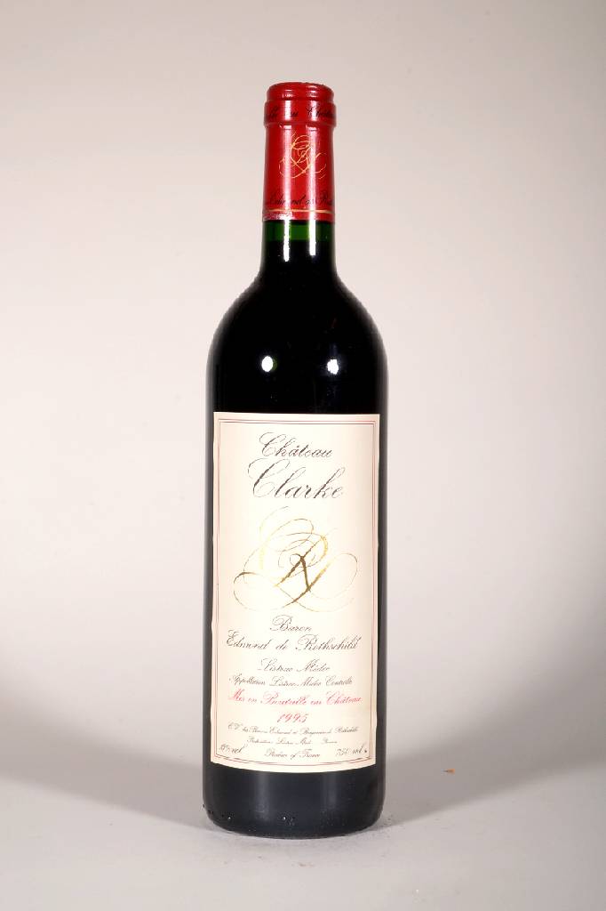 6 Flaschen 1995 Chateau Clarke, Baron Edmond de Rothschild, Listrac-Medoc, je ca. 75 cl, 13 % Vol., Füllstände: je ca. into neck, unverkostet, ...