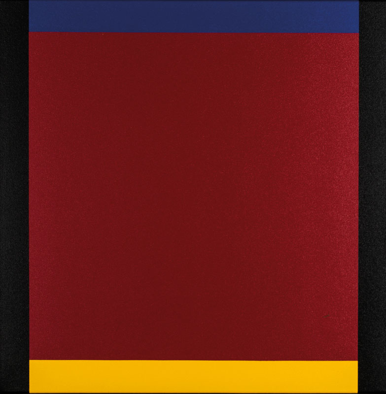 Detail b: Volker Tinti, geb. 1941 Kaiserslautern, Serie Raum Blau, Rot, Gelb Acryl/Lwd, je 60x60 cm, Rahmen