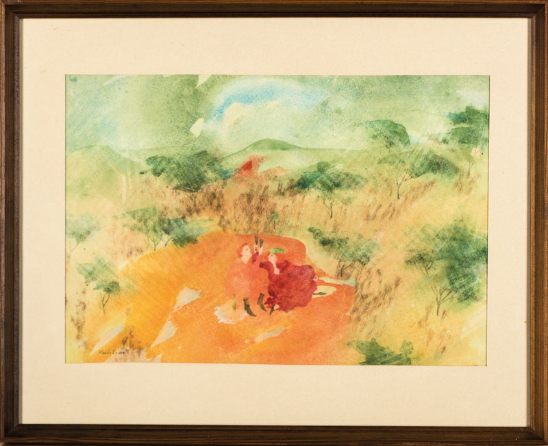 Detail a: Emese Kudasz, geb. 1943 Ungarn, Borikov, Aquarell, sign., verso betitelt, Blattgr. 28x40 cm, unter Glas gerahmt