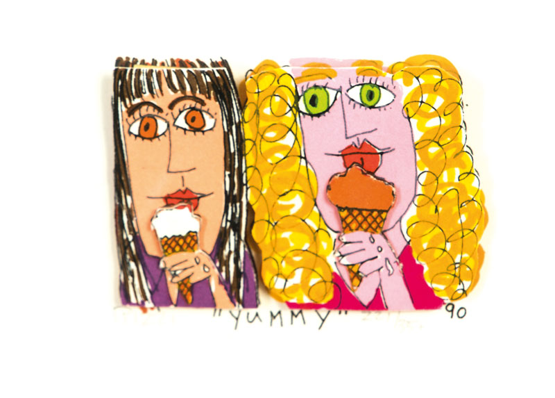 Jams Rizzi, 1950-2011, Yummy, 3D- Lithographie, 1990, handsign., num. 221/350, Motiv 7,5x5,5 cm, Blattgr. 13,5x11,5 cm