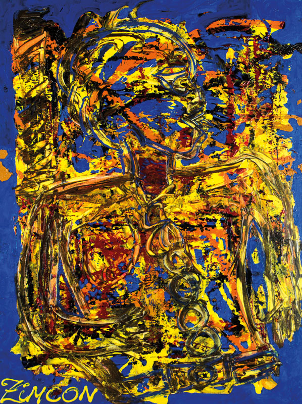 Zimcon, geb. 1938 Hannover, Meisterschüler von A.R. Penck, Transformation, Acryl/Lwd, sign., ca. 120x90 cm