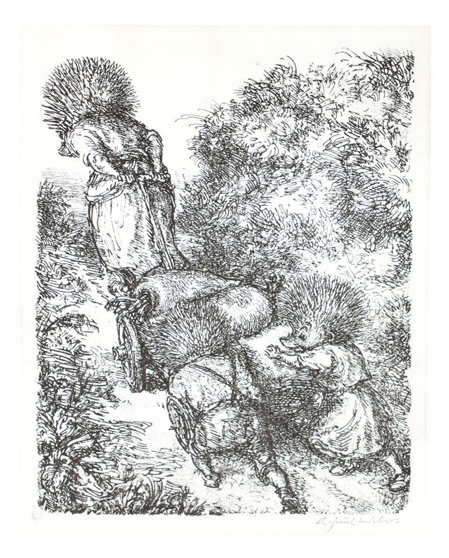 Andreas Paul Weber, 1883/93-1980, Lithografie, handsign., ca. 23,5x27 cm, Blattgr. ca. 64x51 cm