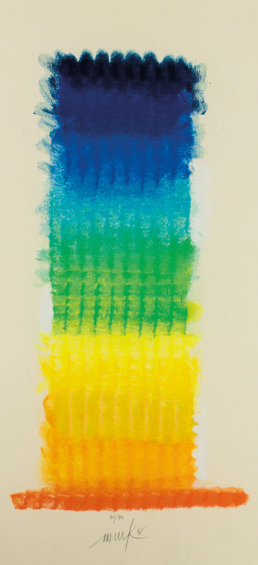 Heinz Mack, geb. 1931, Farbserigraphie auf Velin, 1998, handsign., num. 41/70, Blattgr. 60x45 cm, unter Glas gerahmt