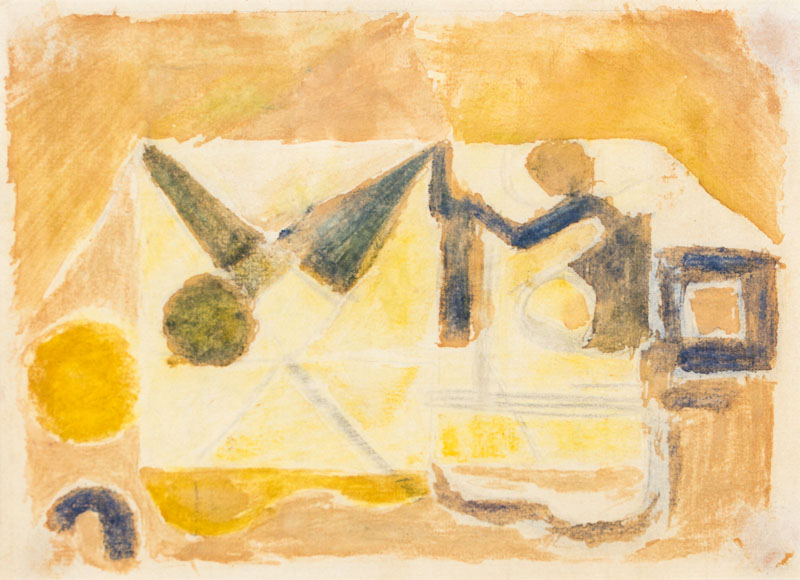 Ida Kerkovius, 1879-1970, Sitzende Figur, Pastell auf Aquarellpapier, verso handsign. und gewidmet, dat. 1967, betitelt, Blattgr. 16,5x22,5 cm, unter ...