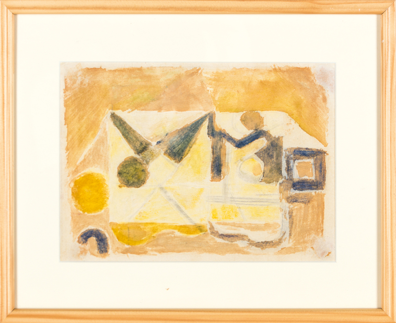 Detail a: Ida Kerkovius, 1879-1970, Sitzende Figur, Pastell auf Aquarellpapier, verso handsign. und gewidmet, dat. 1967, betitelt, Blattgr. 16,5x22,5 cm, unter ...