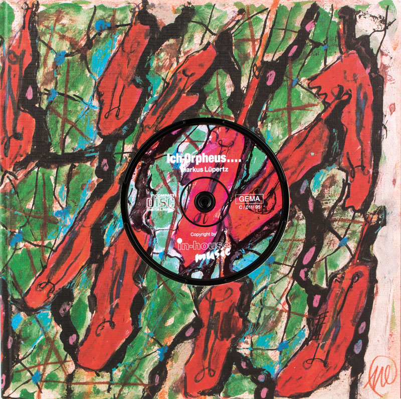 Detail b: Markus Lüpertz, geb. 1941, Ich Orpheus, 1995, bestehend aus einer Radierung, handsign., num. 28/30, Platte 24,5 x 24 cm, einem Buch und einer CD, ...
