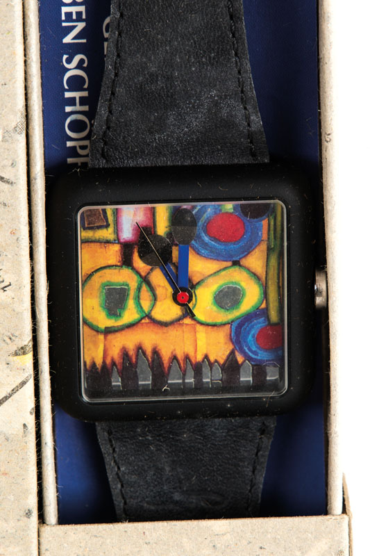Detail a: Friedensreich Hundertwasser, 1928-2000, Die Sieben Schöpfungstage, Konvolut aus 7 Armbanduhren, Motive: Himmel und Erde, Trennt Licht von ...