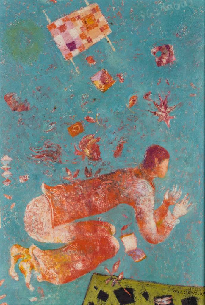 Clovis Graciano, 1907-1988 Brasilien, Direktor der Pinakothek São Paulo, hier: Ohne Titel, Acryl/Lwd, sign., dat. (19)69, ca. 50x35 cm, Rahmen