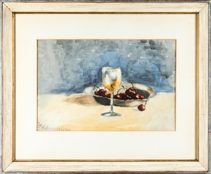 Detail a: Paula Lauenstein, 1898-1980, Stillleben, Gouache, sign., ca. 31x46 cm, unter Glas gerahmt, gesamt 58,5x71 cm