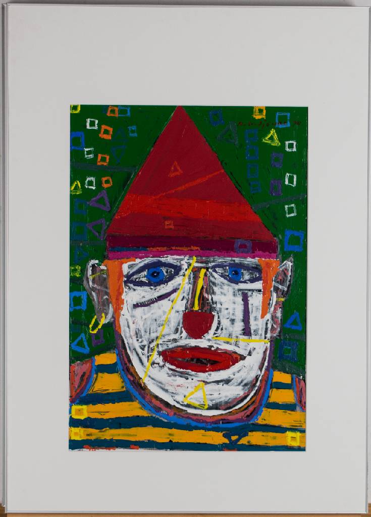 Detail b: Michel Godjevac, 1896-1982 Ungarn/Frankreich, Clowns, Konvolut aus 2 Malereien, Öl/Karton, sign., dat. (19)94, PP Ausschnitt ca. 48x32 cm, Rahmen, ...