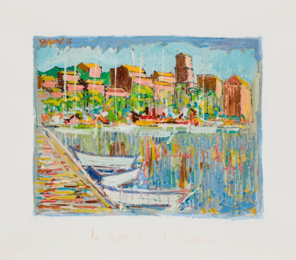 Michel Godjevac, 1896-1982 Ungarn/Frankreich, Öl/Karton, sign., Motiv ca. 27x34 cm, unter Glas gerahmt, gesamt 51x61cm