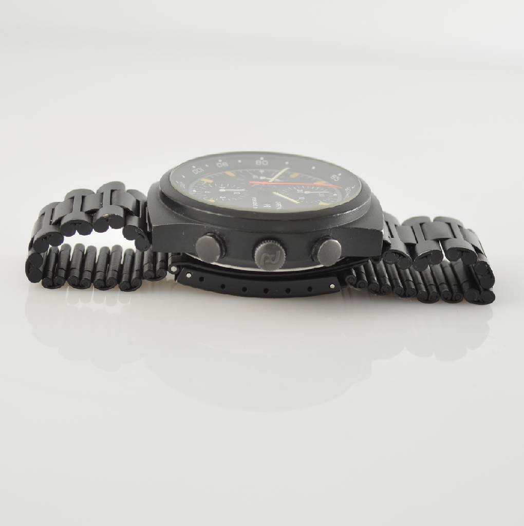 Detail d: ORFINA/PORSCHE-DESIGN Armbandchronograph, Automatik, Schweiz um 1980, Edelstahl inkl. Edelstahlband schwarz matt., verschr. Boden l.verkr., Anz. v. ...