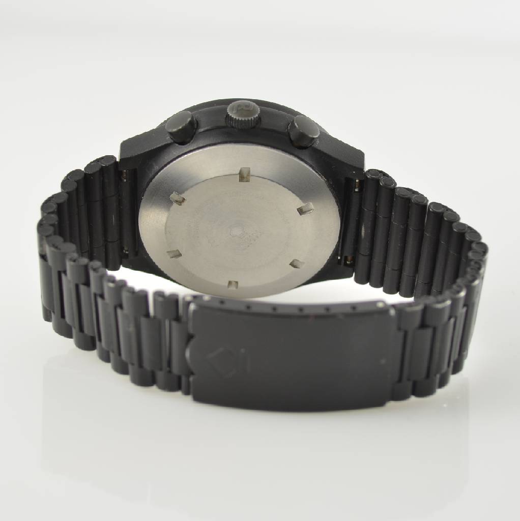Detail f: ORFINA/PORSCHE-DESIGN Armbandchronograph, Automatik, Schweiz um 1980, Edelstahl inkl. Edelstahlband schwarz matt., verschr. Boden l.verkr., Anz. v. ...