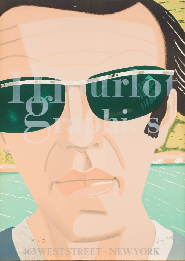 Alex Katz, geb. 1927, Portrait of a poet: Kenneth Koch, Farblithographie auf Bütten, Mourlot graphics, New York 1970, handsign., Blattgr. 75x54 cm