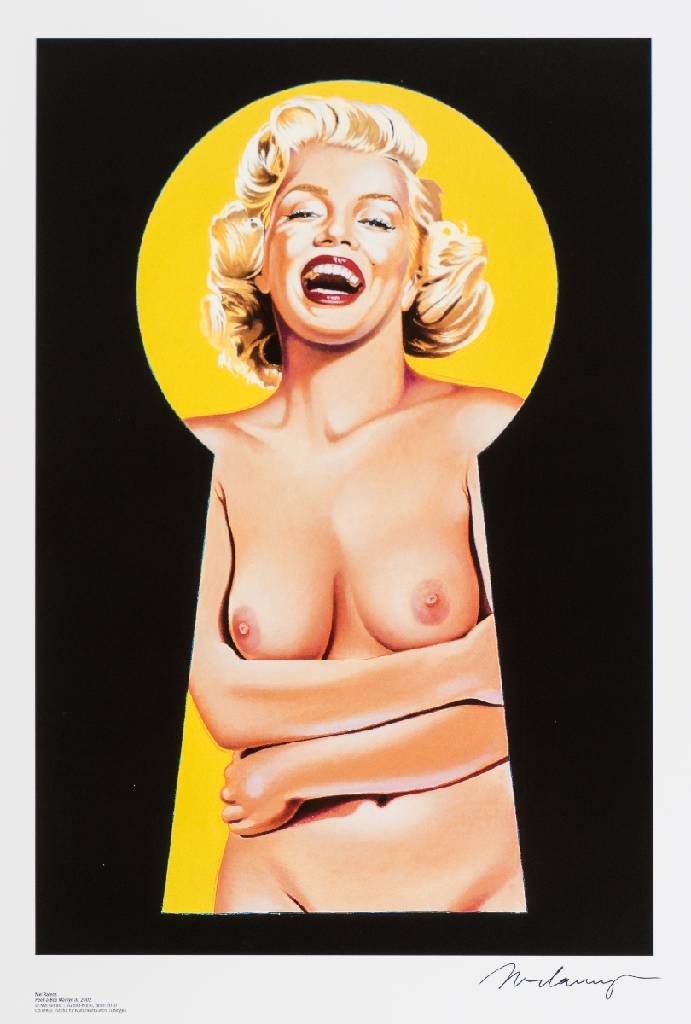 Mel Ramos, geb. 1935, Peek-A-Boo Marilyn III, Farboffset auf Lackpapier, Institut für Kulturaustausch, Tübingen 2010, handsign., Blattgr. 56x41 cm