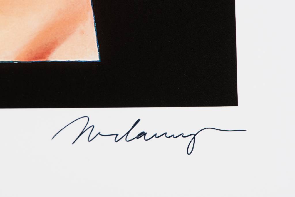 Detail a: Mel Ramos, geb. 1935, Peek-A-Boo Marilyn III, Farboffset auf Lackpapier, Institut für Kulturaustausch, Tübingen 2010, handsign., Blattgr. 56x41 cm