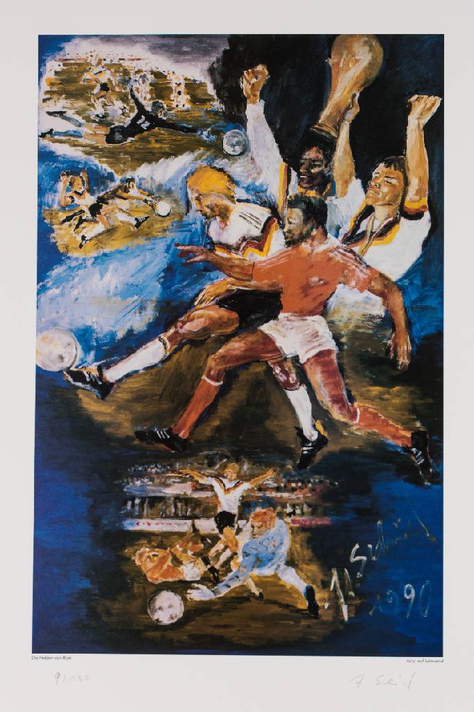 Hans Schröder, 1930-2010 Saarbrücken, Sport, Mappe mit 6 Offset-Lithographien, 1990, je handsign., num. 9/150, inkl. Begleitheft, Blattgr. 71x51 cm