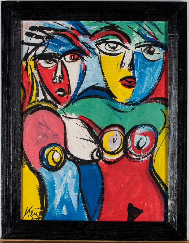 Detail a: Peter Robert Keil, geb. 1942, Acryl/Hartfaser, sign., ca. 50x38 cm, Rahmen