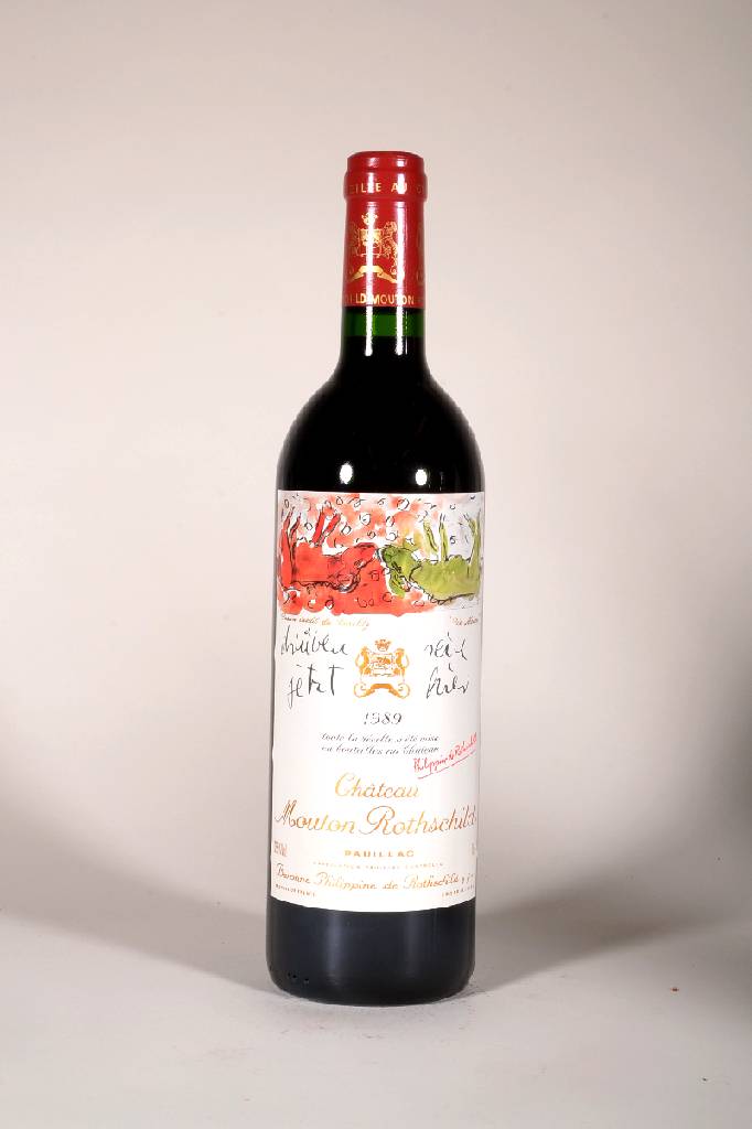 12 Flaschen 1989 Chateau Mouton Rothschild, Pauillac, je ca. 75 cl, 12,5 % Vol., Füllstände: je ca. into neck, unverkostet, sehr gute ...