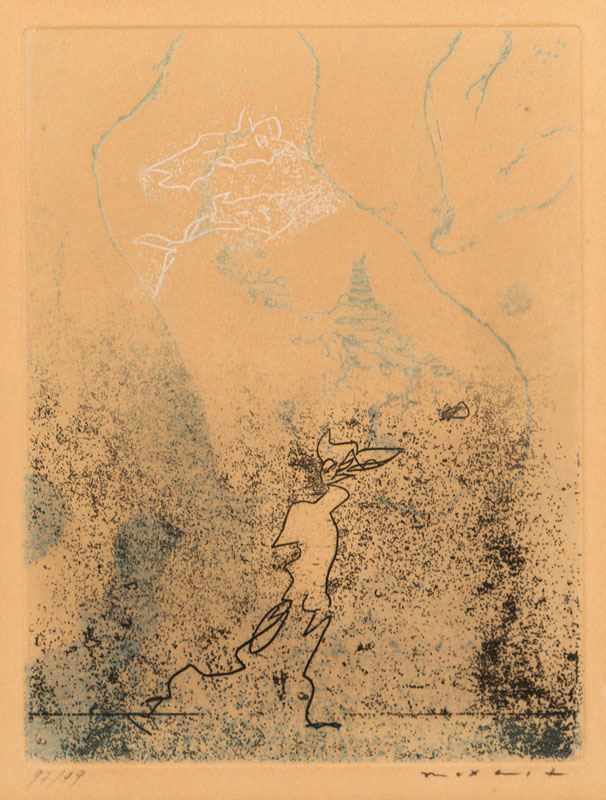 Max Ernst, 1891-1976, Farbradierung auf chamoisfarbenem Arches Velin, aus 1961/68, handsign., num. 97/99, WVZ: Spies/Leppien 128, Platte 20,7 x 15,8 ...