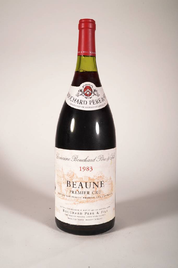 1 Magnumflasche 1983 Domaine Bouchard Pere & Fils Beaune Premier Cru, ca. 150 cl, 13 % Vol., Abstand zwischen Kapsel und Wein: ca. 2,5 cm, ...