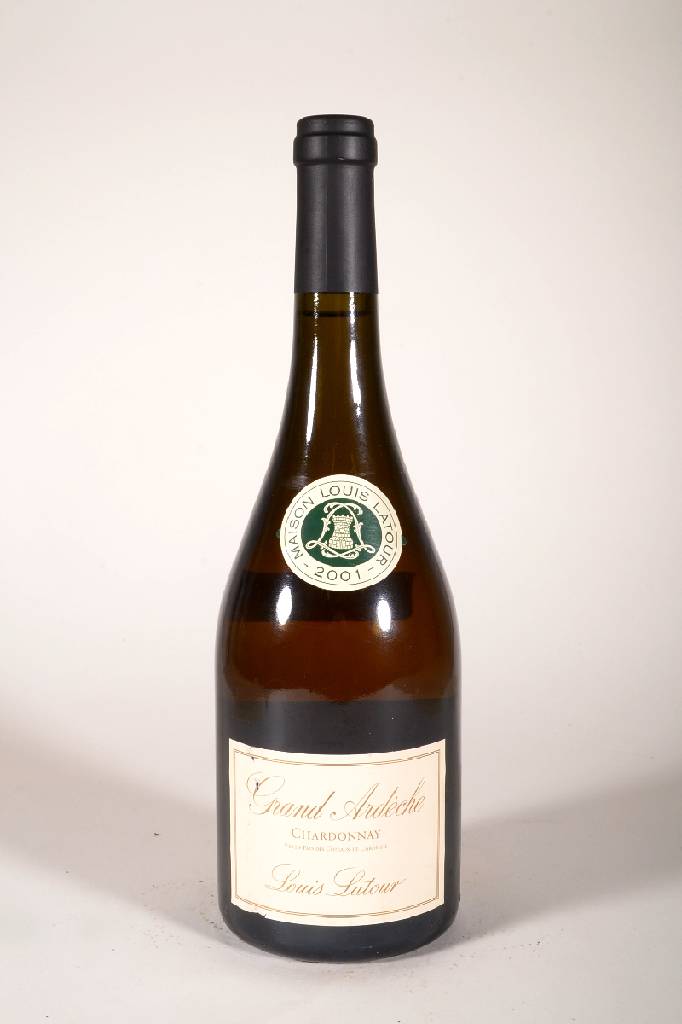 27 Flaschen 2001 Grand Ardeche Chardonnay, Louis Latour, je ca. 75 cl, 13,7 Vol., Füllstand: je ca. high fill, unverkostet, Etiketten teilweise l. ...