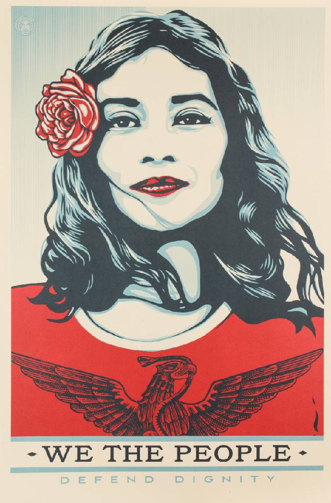 Detail a: Shepard Fairey, geb. 1970, Konvolut aus 5 Siebdrucken, WE the people, 2017, offene Auflage, Blattgr. 91x61,5 cm, im Handel vergriffen