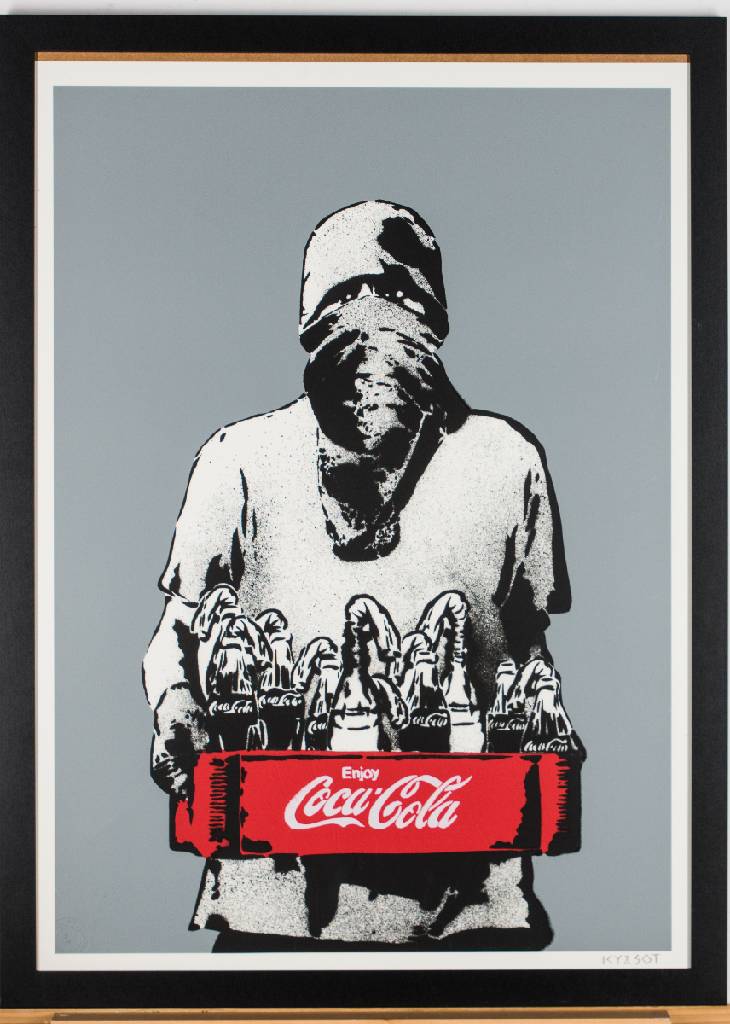 Detail a: ICY & SOT, zeitgenössischer Künstler aus Tabriz/Iran, Molotov Grey, Siebdruck, sign.,num. 39/140, Blattgr. 75x55 cm, unter Glas gerahmt