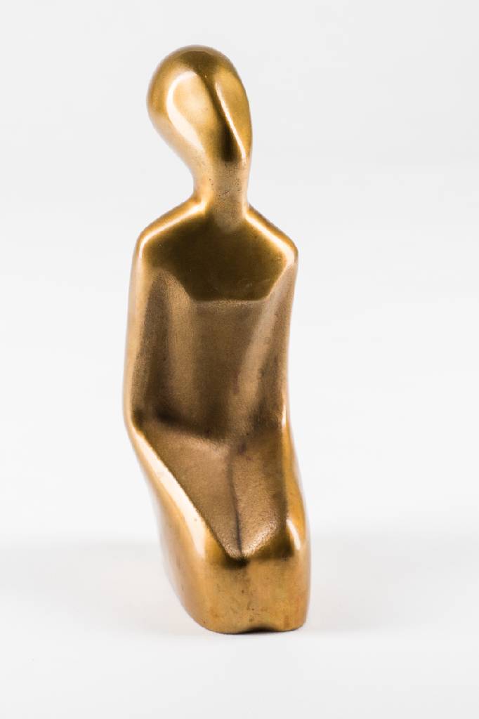 unbekannter Künstler, Bronzeskulptur, poliert, monogram., H. ca. 24 cm