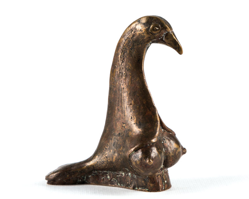 Gernot Rumpf, geb. 1941 Kaiserslautern, Elewetrische, Bronzeskulptur, monogram., Gießerstempel, H. 12 cm